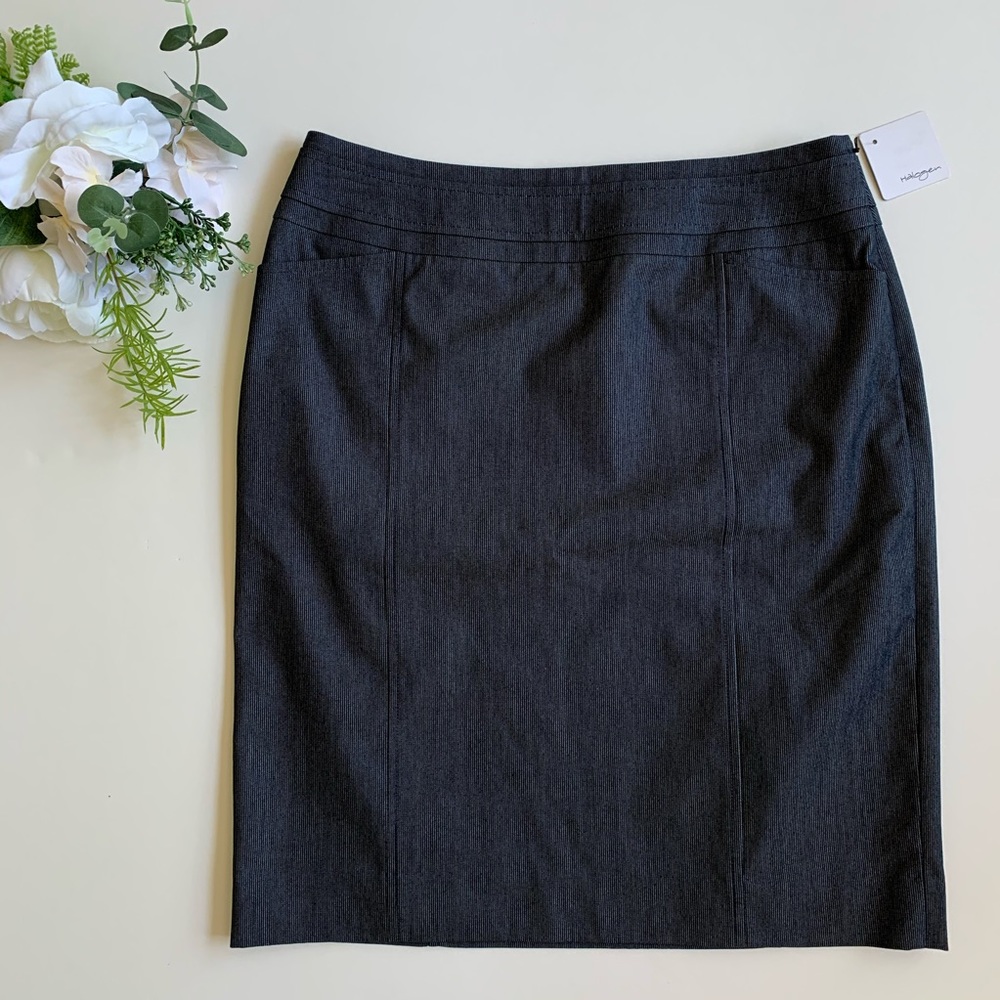 Nordstrom Halogen indigo stripe pencil skirt NWT